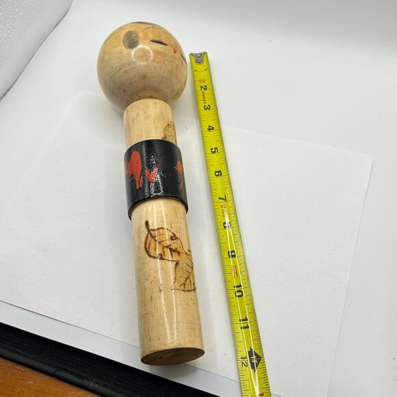 Large Japanese Kokeshi Doll 12” - Vintage Collectible- Antique Wooden Folk Art - Picture 2 of 13